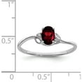 thumbnail image 4 of Sterling Silver Rhodium Plated Diamond And Garnet Oval Ring (Size 9) Made In India qr4507ga-9, 4 of 6