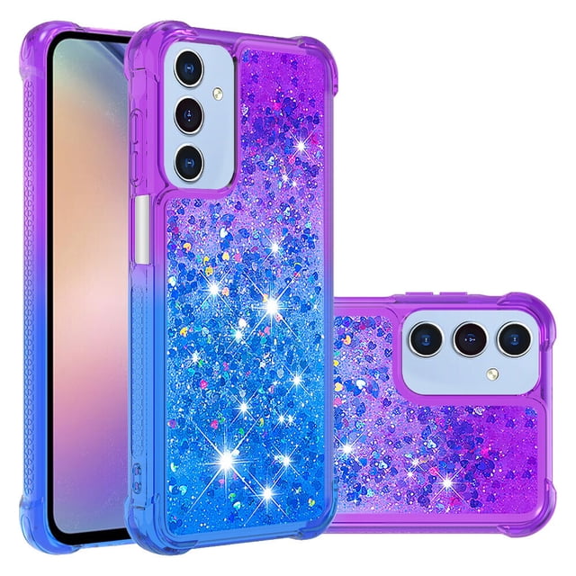 Funda para Samsung Galaxy A15 5G Transparente con Brillos Carcasa Protectora Antigolpes con Glitter Brillante