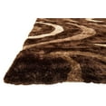 thumbnail image 4 of HR HANDCRAFT RUGS, shag Rug 5X7 for Living Room Decor 2021 Rug Trends Bright Modern Swirls Pattern, 3-D Hand Curved Shaggy Rug Chocolate Brown/Blue/Navy, 4 of 7