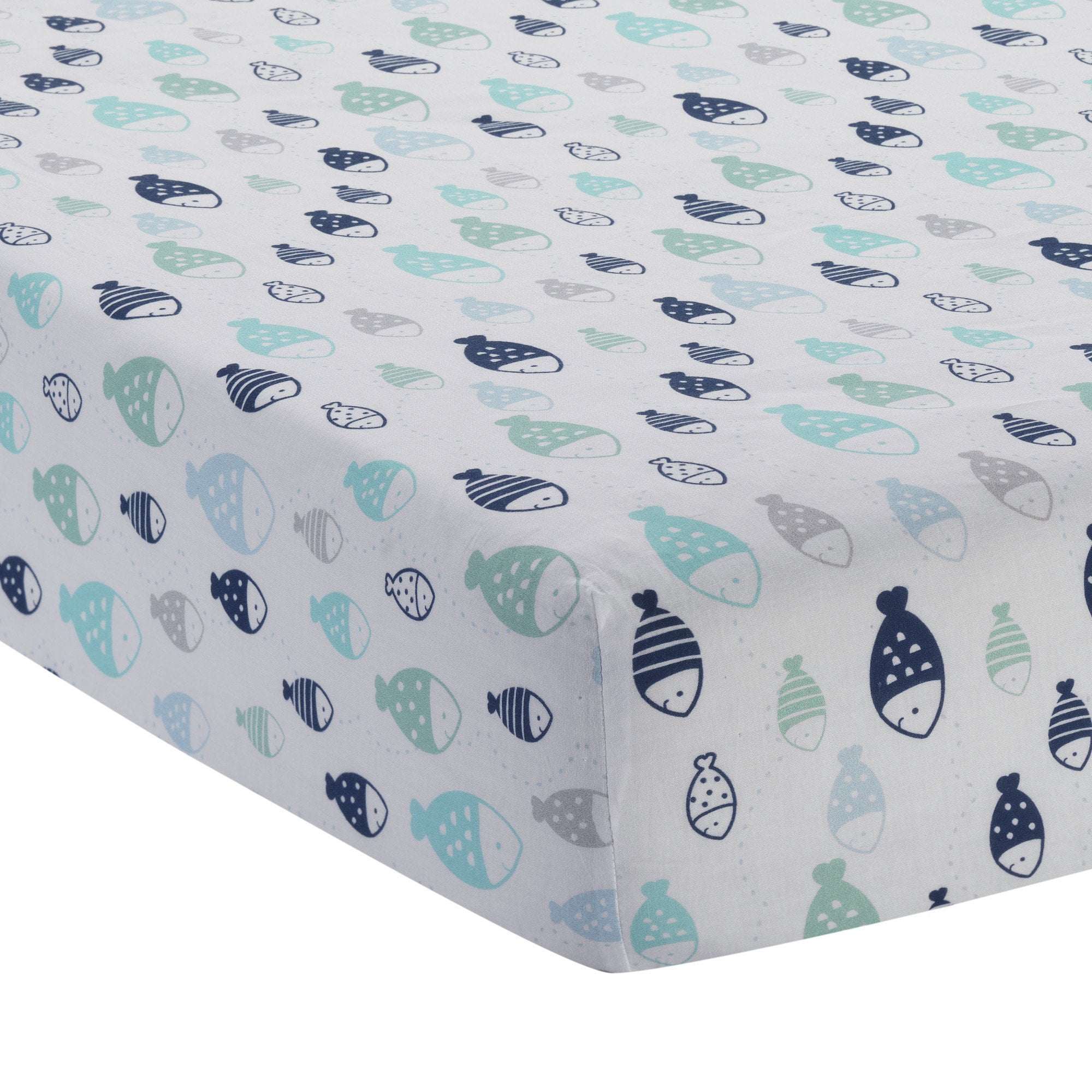 Lambs & Ivy Oceania 6-Piece Crib Bedding Set - Blue, Gray, White, Aquatic