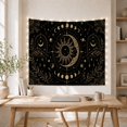 thumbnail image 5 of Celestial Sun and Moon with Stars on Black Background Mystical Boho for Space Enthusiasts Celestial Wall Art Housewarming Gift Tapestry Wall Hanging for Bedroom and Living Room, 5 of 7