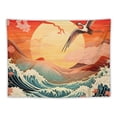 thumbnail image 5 of ONETECH  Japanese Crane Tapestry, Japanese Wave Crane Tapestry, Cherry Blossom Japanese Wall Hanging, Vintage Ukiyo-e Party Room Bedroom Background Japanese Tapestry, 5 of 7