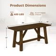 thumbnail image 3 of Costway 2 PCS Dining Bench Farmhouse Shoe Bench Entryway Seat with Rubber Wood Frame, 3 of 9