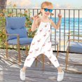 thumbnail image 4 of Girls' Jumpsuits Rompers Summer Casual Sleeveless Rompers With Pockets Spaghetti Strap Romper Pink Flamingo Pattern 4T, 4 of 7
