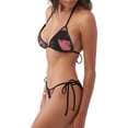 thumbnail image 2 of Fuzoiu Graphic Seal On Stripes Print Women Triangle Bikini Sets,Halter Two Piece Sexy Swimsuit,String Tie Side Bathing Suit, 2 of 6