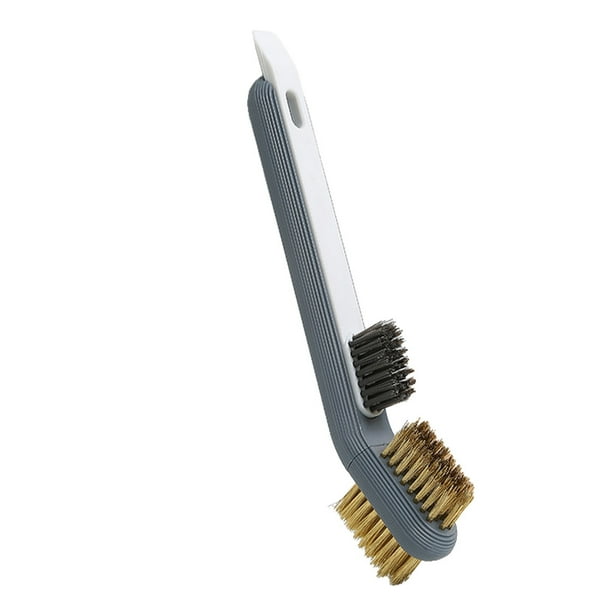 Cateissary Estufa Cepillo de limpieza Ventilador Alambre de metal Fregadero Pulido Mango Gancho Lavabo doméstico Fregado manual Suciedad Cocina y Comedor Gris