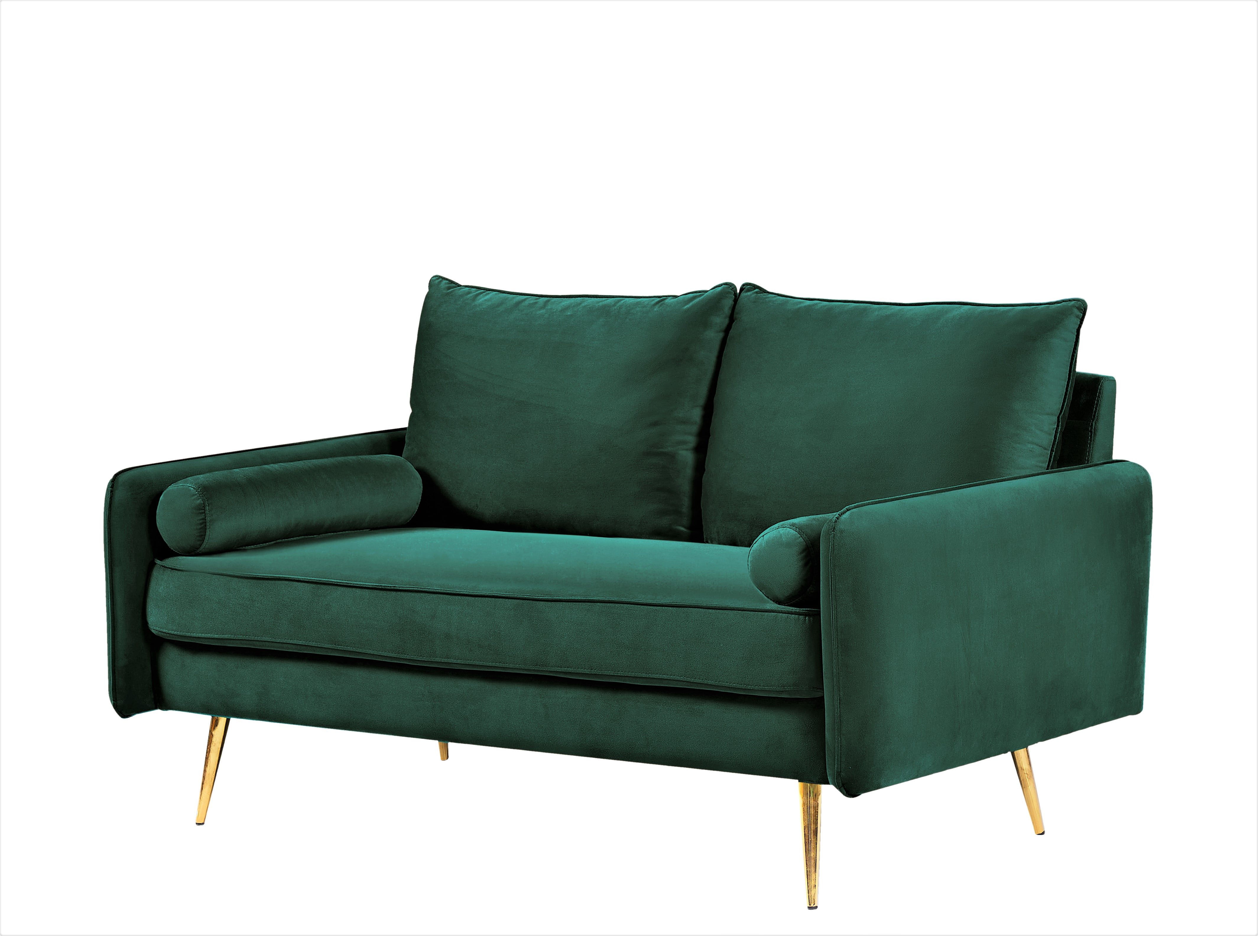 US Pride Furniture Villeda 58''W Polyester Square Arms Loveseat Green