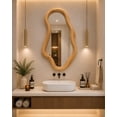 thumbnail image 2 of Handmade Wavy Wall Mirror, Asymmetrical Solid Wood Mirror, Modern Funky Blob Mirror for Living Room, Large Dynamic Mirror Full Length Alternative-24x36 Inch, 2 of 5