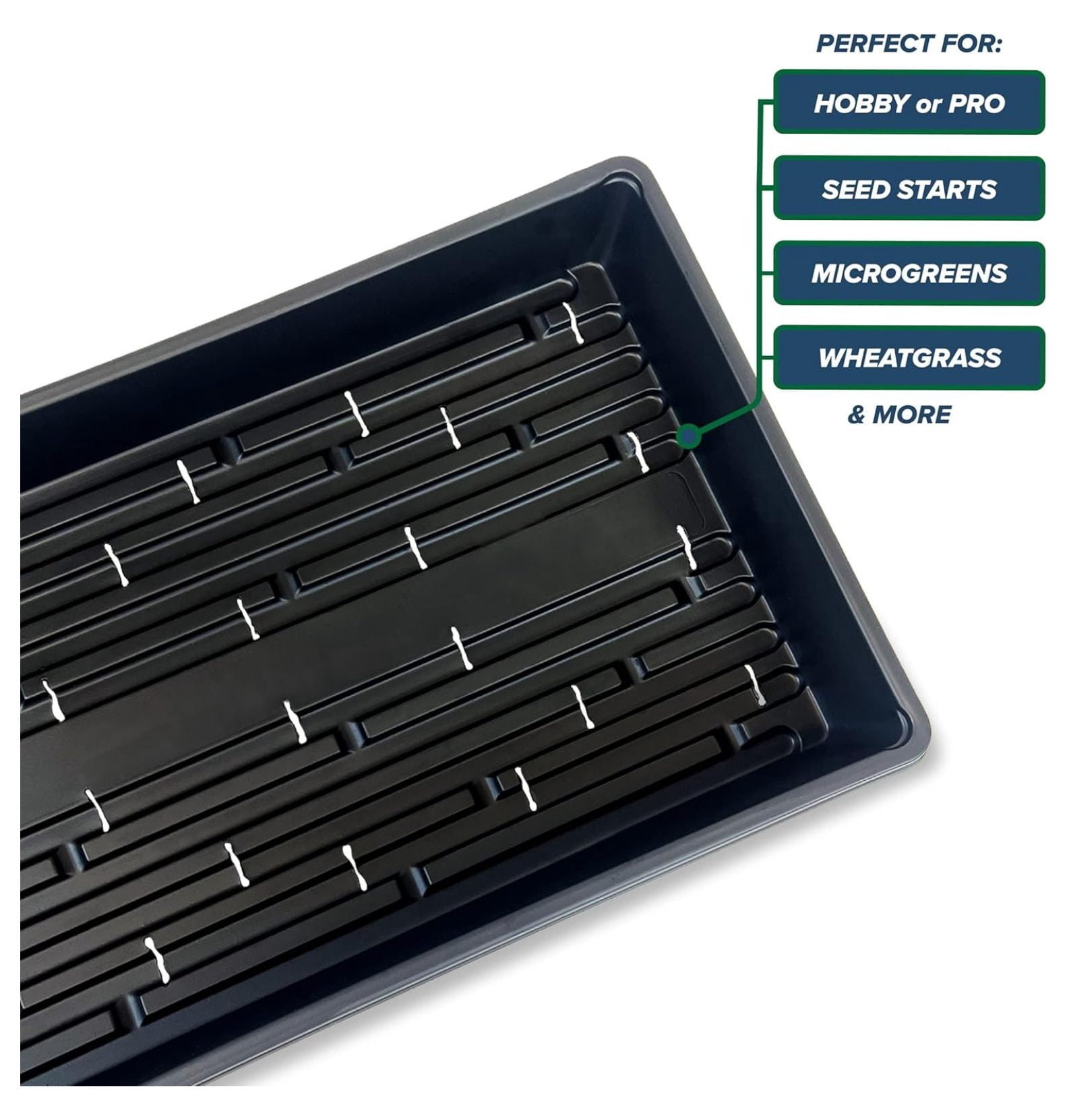 Plant Growing Trays with Drain Holes XYT 20x10-Inch for Seed Starter Microgreens Gardening 10 Pack