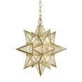 thumbnail image 3 of Moravian Star Pendant Chandelier Seeded Glass Gold Light 15 Inches, 3 of 8