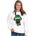thumbnail image 4 of Cute St Pattys Day Leprechaun Pug Women Plus Size Crewneck Sweatshirt Brisco Brands 2X, 4 of 5