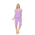 thumbnail image 2 of 5202C Womens Capri Set Sleepwear Pajamas Woman Sleep Nightshirt Purple L, 2 of 4