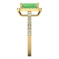 thumbnail image 3 of 1.86ct emerald cut green Zircon 18k yellow gold halo Bridal Wedding Engagement Promise Anniversary Ring for Women size 4.75, 3 of 7