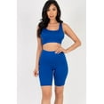 thumbnail image 5 of Solid Color Crop Tank Top and Biker Shorts Workout Set, 5 of 11