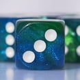 thumbnail image 5 of Juego de dados acrílicos de 16 mm, 10 piezas D6 para RPG MTG DND con bolsa (verde y azul), 5 of 5