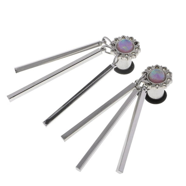 Dilatadores de acero inoxidable, dilatadores, dilatadores, colgantes, joyería corporal, 00-2 g 6 mm