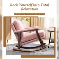 thumbnail image 4 of Timbernest Rocking Chair Accent Chair Reading Armchair for Living Room, Bedroom, Sunroom, Light Pink, 4 of 9