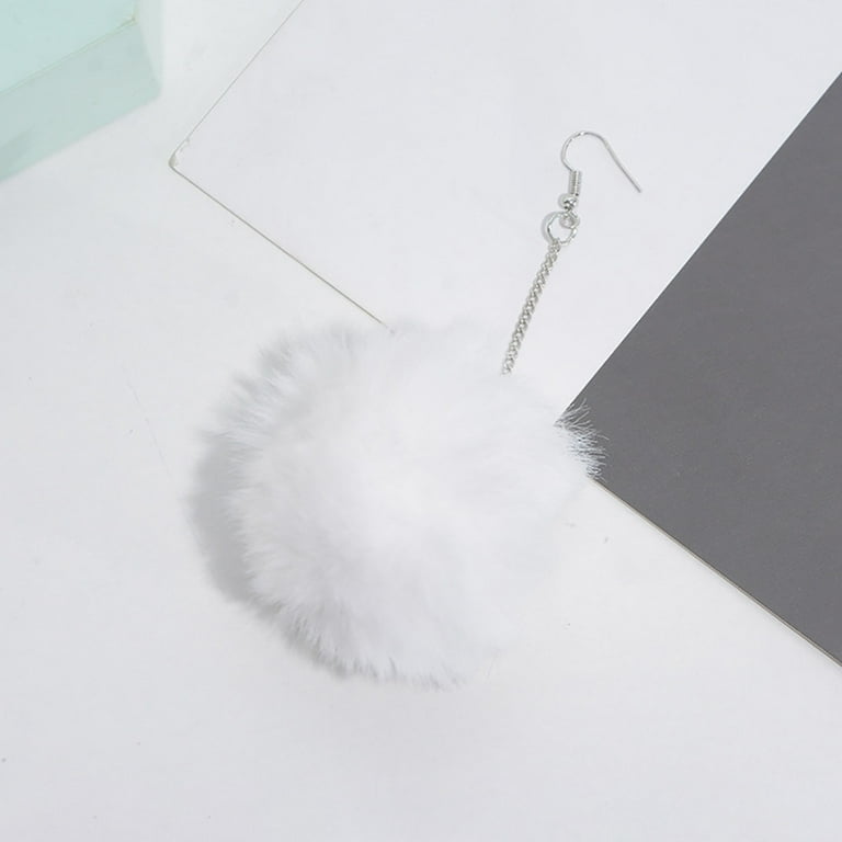 White on sale fluffy earrings
