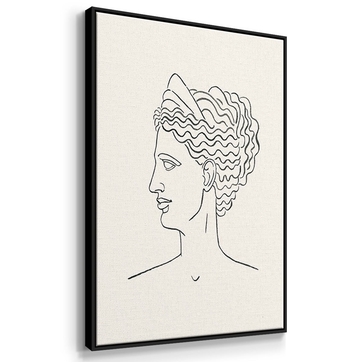 Greek Busts I - Framed Premium Gallery Wrapped Canvas L Frame 3 Piece Set - Ready to Hang