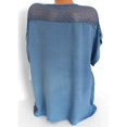 thumbnail image 3 of Embroidered Top Lace V-neck Short Sleeve Bat Shirt Fashion Ladies Top, 3 of 4