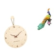 thumbnail image 6 of Wall Clock Peacock Statue Wooden Ornament Modern Design Quiet Feature for Bedroom Living Room Office Decor, 6 of 8