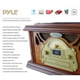 thumbnail image 2 of Pyle Retro Vintage Classic Bluetooth Turntable Phonograph Gramophone Record Player, Bronze & Brown, 2 of 6