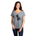 thumbnail image 2 of Thread Tank Yorkie Terrier Dog Silhouette Women's Relaxed Slouchy Dolman T-Shirt Tee Heather Grey Small, 2 of 4