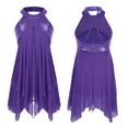 thumbnail image 5 of Rswnyirn Kids Girls Halter Sequins Leotard Dress Lyrical Modern Dance Costume Purple 4, 5 of 6