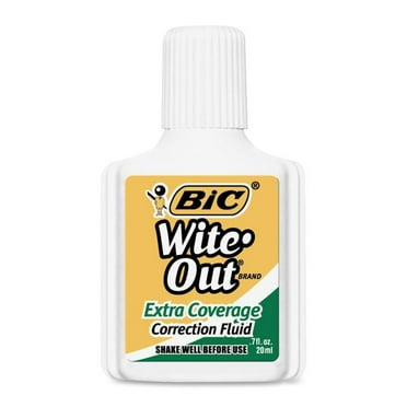 Bic Wite-out Extra Coverage Correction Fluid - 0.68 Fl Oz - White - 12 / Dozen (WOFEC12WE)