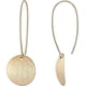 thumbnail image 2 of Pendientes largos llamativos con forma de círculo dorado y bola semicircular para mujer, 2 of 2