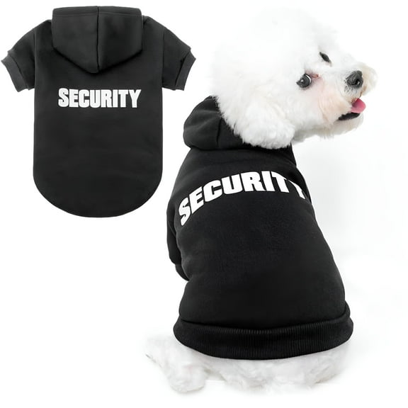 TELOLY Security Dog Hoodies Puppy Sweater Cold Weather Dog Coats Soft Brushed Fleece Pet Clothes Hooded Sweatshirt for Dog Cat