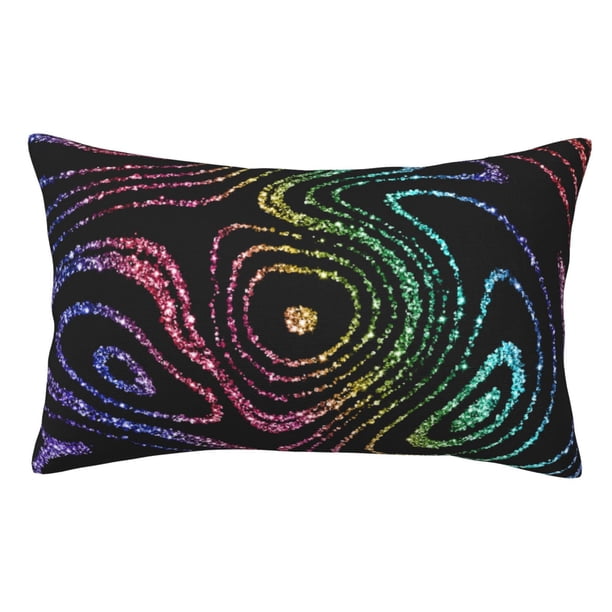 Balery Rainbow Glitter Funda de Cojín Estampada, Regalos para Mujeres, Regalos de Amor para Ella, Regalos para Novia o Esposa, Funda de Almohada-14"x20"
