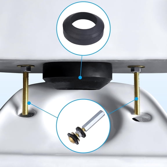 Toilet Tank to Bowl Gasket Kit with 3 Sets of 304 Stainless Steel Bolts, Includes 2-Inch & 3-Inch Toilet Seal Gaskets, Universal Repair Kit for 2-Piece Toilets, Leak Fix Kit$$