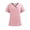 Pink, variant on Dursoulink Short Sleeve V-neck Caregiver Shirt for Men, Solid Color with Chest Pocket, Polyester Spandex Blend, Breathable Uniform Top for Healthcare Professionals