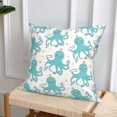 thumbnail image 6 of Throw Pillow Covers, Cute Octopus Green Soft Square Pillow Cases with Invisible Zipper for Couch Bed Sofa, Farmhouse Fall Home Decor 18"x18", 6 of 7