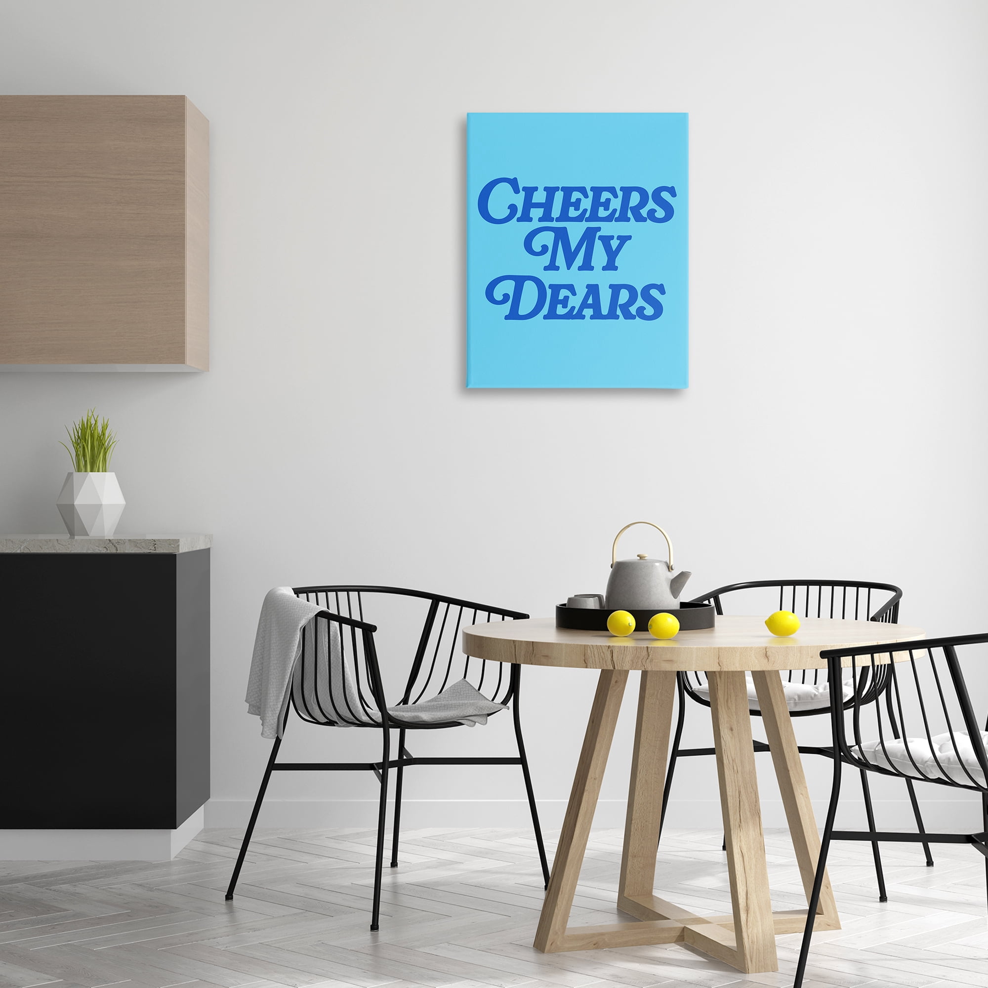 Stupell Industries Blue Cheers My Dears Food & Beverage Painting Wrapped Canvas Art Print Wall Art, 24 x 30