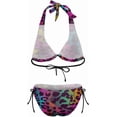 thumbnail image 6 of SKQIT Women's Two Piece Leopard Print Halter Triangle Tie Side Bikini Bathing Suits, 6 of 7