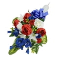 thumbnail image 5 of Mainstays 28 in Outdoor Artificial Floral Vase, Red Peony, White Rose and Blue Delphinium, 5 of 8