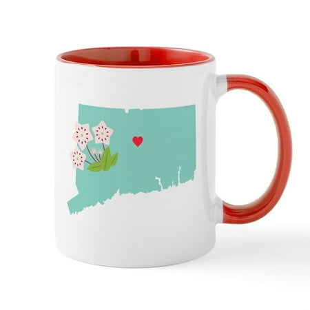 

CafePress - Connecticut State Map Mugs - 11 oz Ceramic Mug - Novelty Coffee Tea Cup