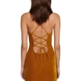 thumbnail image 2 of STAUD Womens Bellamy Velvet Lace-Up Sheath Dress, 2 of 2