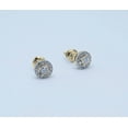 thumbnail image 4 of Dazzlingrock Collection Round White Diamond Cluster Style Screwback Stud Earrings for Women (0.20 ctw, Color I-J, Clarity I1-I2) in 18K Yellow Gold, 4 of 6