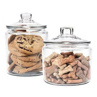 Anchor Hocking Sandwich Style Clear Glass Cookie Biscuit Jar with Lid