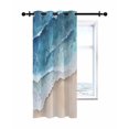 thumbnail image 7 of Abstract Waves Thermal Insulated Blackout Curtains for Bedroom 45 Length Blue White Ocean Spray Seaside Watercolor Room Darkening Curtain 1 Panel Grommet Window Curtain Drape for Living Room, 7 of 7