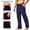 Navy, variant on Men's Cotton Yoga Sweatpants Athletic Lounge Pants Open Bottom Casual Relaxed Fit Jersey Pants for Men with Pockets Size S-2XL Navy