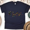thumbnail image 1 of Nurse Graphic T-Shirt with String Lights Design, Unisex Casual Tee, Navy, Size XL, 1 of 6