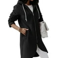 thumbnail image 4 of Avamo Womens Plus Size Zip up Fleece Hoodies Long Outerwear Jacket Oversize Sweatshirts with Pockets, 4 of 6