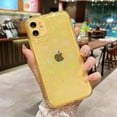 thumbnail image 4 of Compatible for iPhone 11 Clear Case, Cute Glitter Heart Rainbow Laser Holographic Bling Pattern Case for Women Girls Soft TPU Shockproof Camera Protective - Yellow, 4 of 10