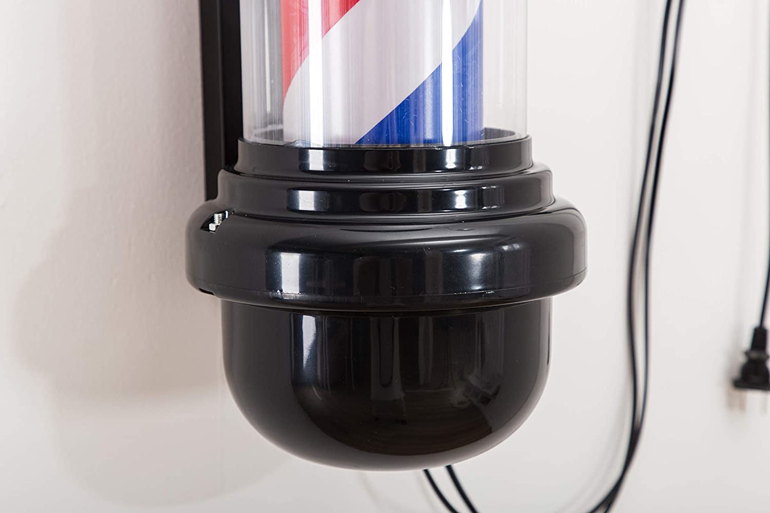 BarberPub 27'' Wall Mounted Barber Pole with LED Light for Hairdressing, Salon Spa Stripes Rotating lamp