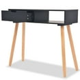 thumbnail image 2 of Charmma Console Table Solid Pinewood 31.5"x11.8"x28.3" Black, 2 of 6