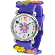 Geneva Platinum Girl's Flower Design Wat